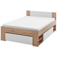 Bett Azurro 2-120 Weiß/Eiche Artisan - Weiß/Eiche Artisan, MODERN, Holzwerkstoff (120/200cm) - Mömax