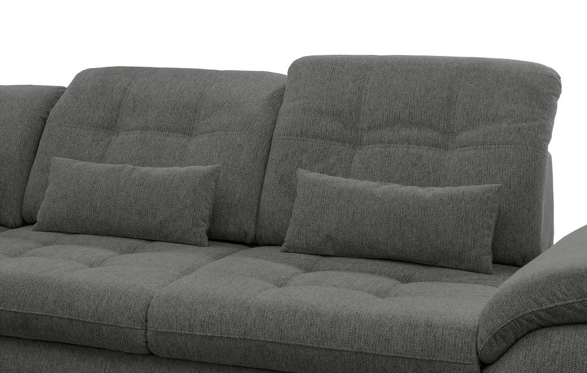 Ecksofa Rigatti mit Bettkasten ca. 184x314 cm Graubraun - Chromfarben/Graubraun, MODERN, Textil/Metall (184/314cm) - Livetastic