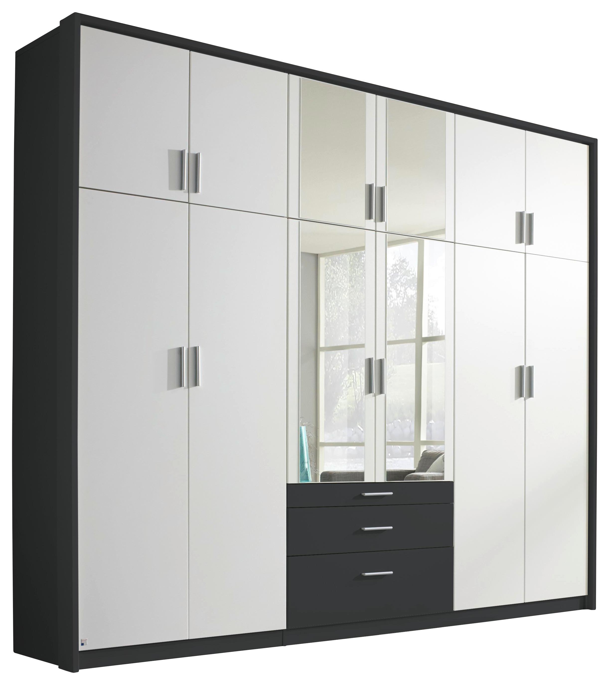Ormar Sa Klasičnim Vratima Hildesheim - siva/prozirna, Dizajnerski, staklo/pločasti materijal (275/231/56cm) - Modern Living