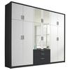 Ormar S Klasičnim Vratima Hildesheim - bijela/siva, Design, staklo/drvni materijal (275/231/56cm) - Modern Living