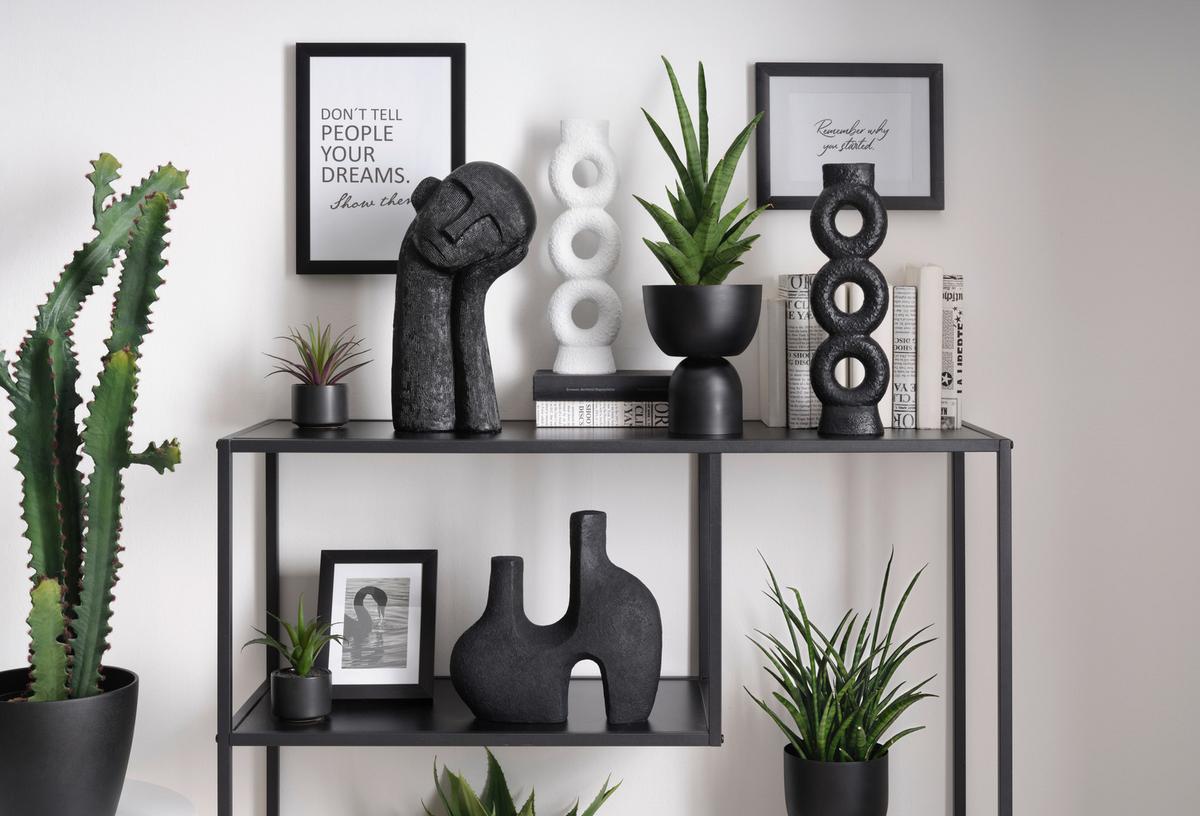 Skulptur Head in Schwarz - Schwarz, Kunststoff (19/35/9cm) - Modern Living