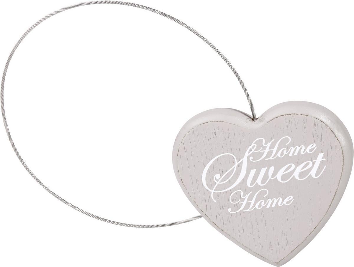 Cordoane pentru draperii Sweet Home - alb/taupe, Romantik / Landhaus, lemn/metal (8cm) - Modern Living