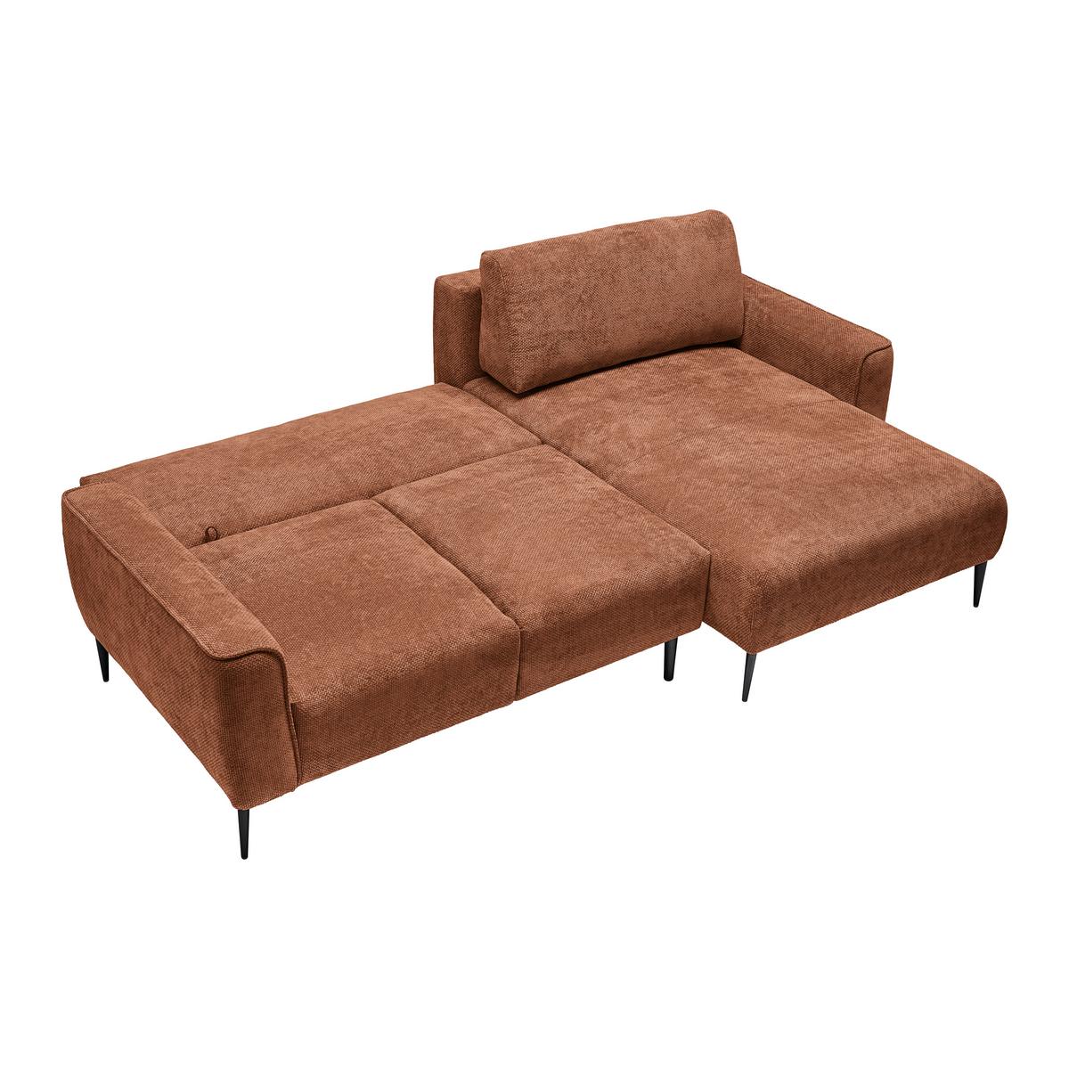 Ecksofa Custom Terracotta - Terracotta/Schwarz, MODERN, Textil/Metall (255/164cm) - Mömax