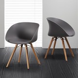 Stuhl Emely - Buchefarben/Grau, MODERN, Holz/Kunststoff (56/78/50,5cm) - Modern Living
