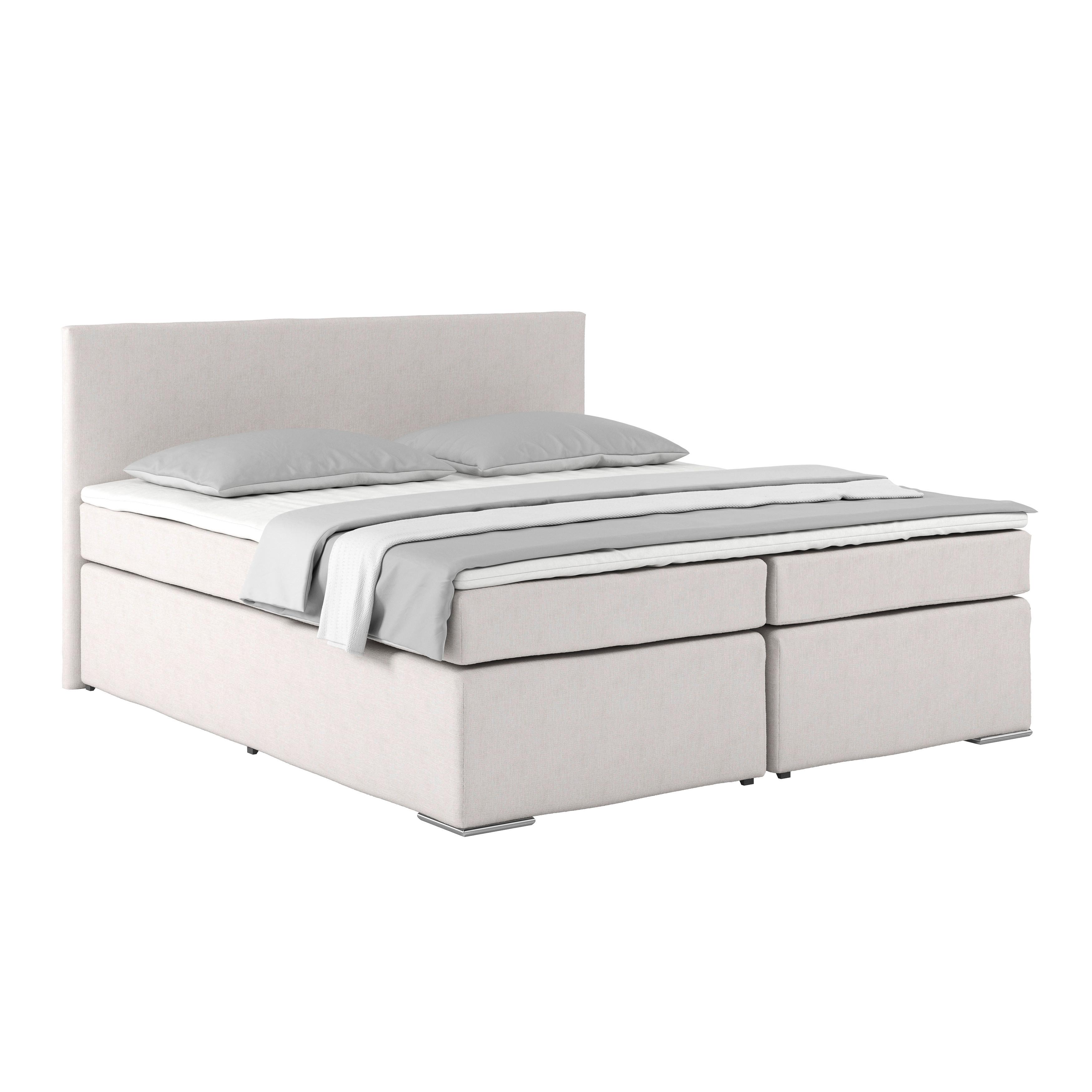 Boxspring Krevet Nero - boje pijeska/boje kroma, Konvencionalno, tekstil/metal (180/200cm) - Best Price