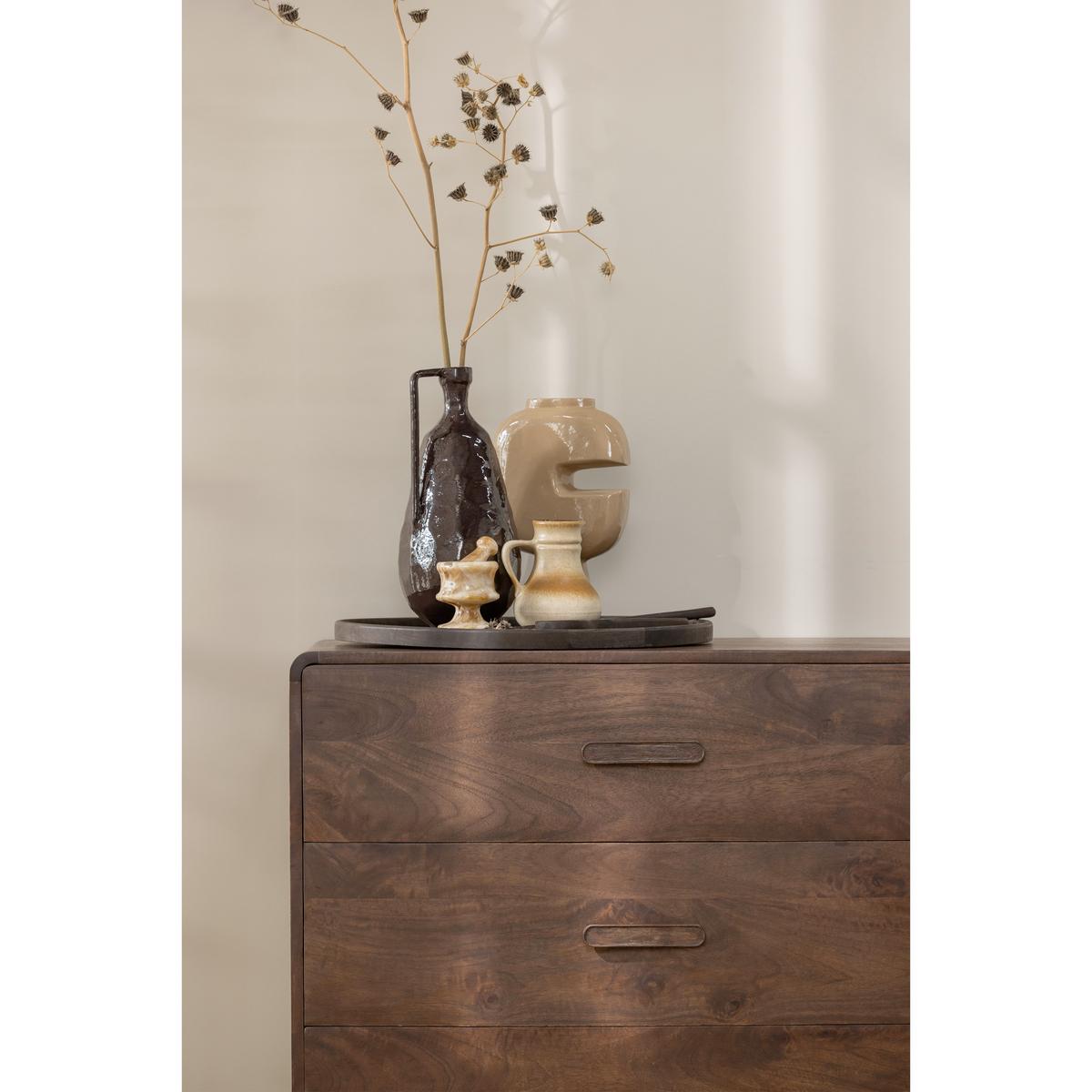 Kommode Liya Mangoholz - Dunkelbraun, Design, Holz (90/90/50cm) - Livetastic