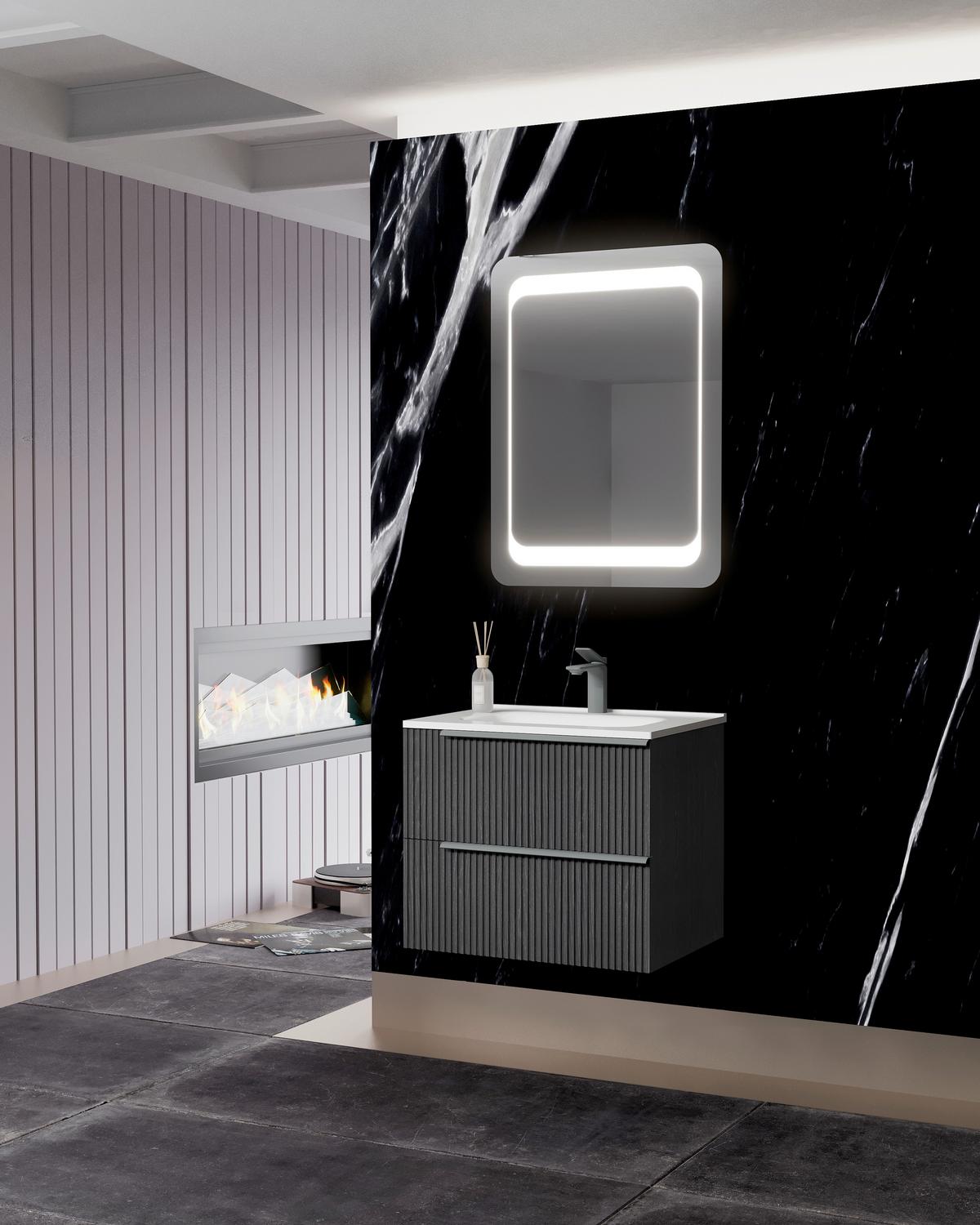 Element S Umivaonikom Sidney - siva/crna, Moderno, drvni materijal (61/53/46cm)