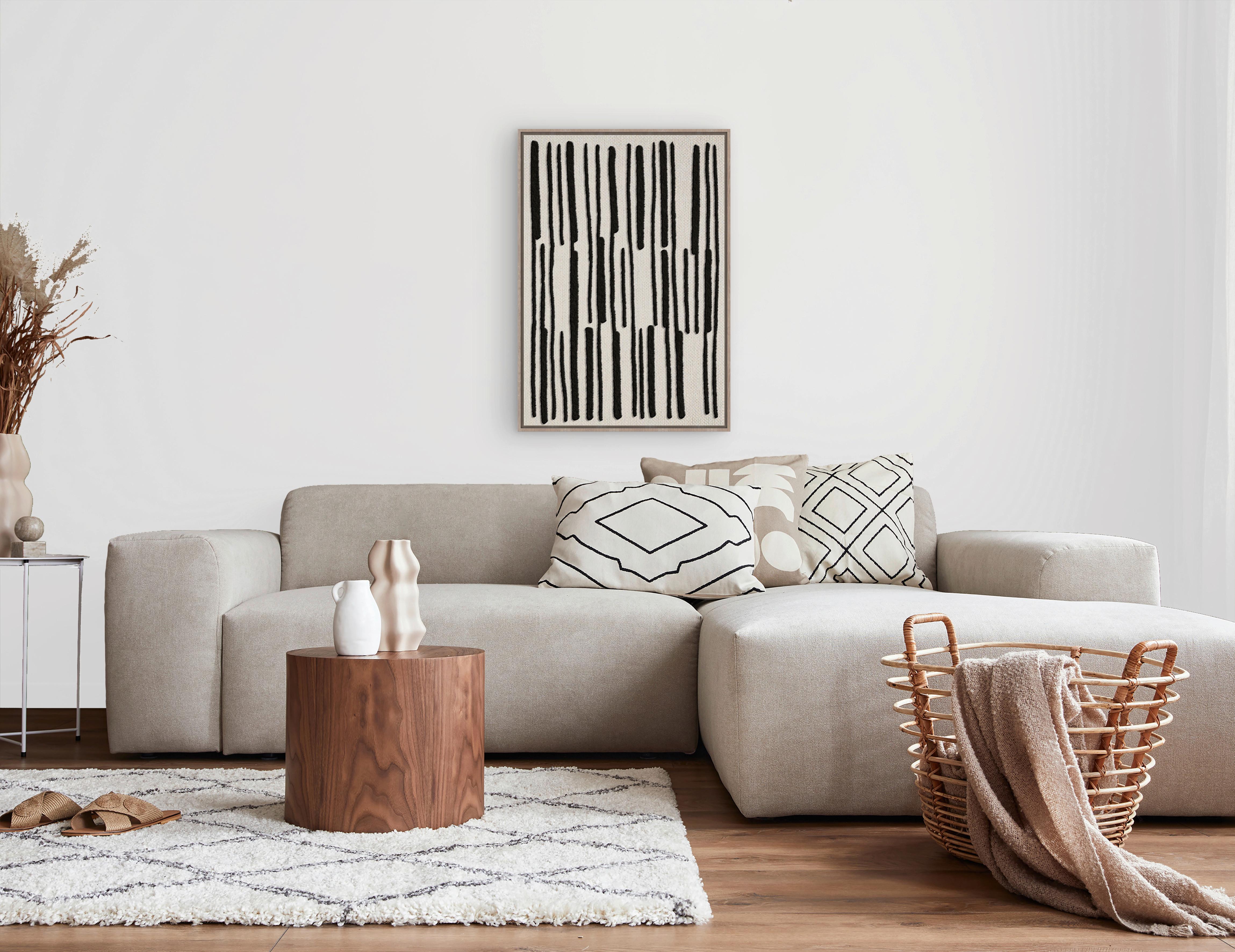 Slika 60x90cm Denise Small - prirodna boja/bež, tekstil/drvo (60/90cm) - Premium Living