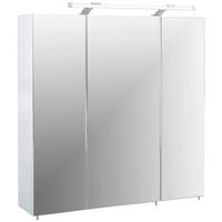 Spiegelschrank Dorina 700 mit LED Weiß - Silberfarben, MODERN, Glas/Holzwerkstoff (70/75,7/16cm) - MID.YOU