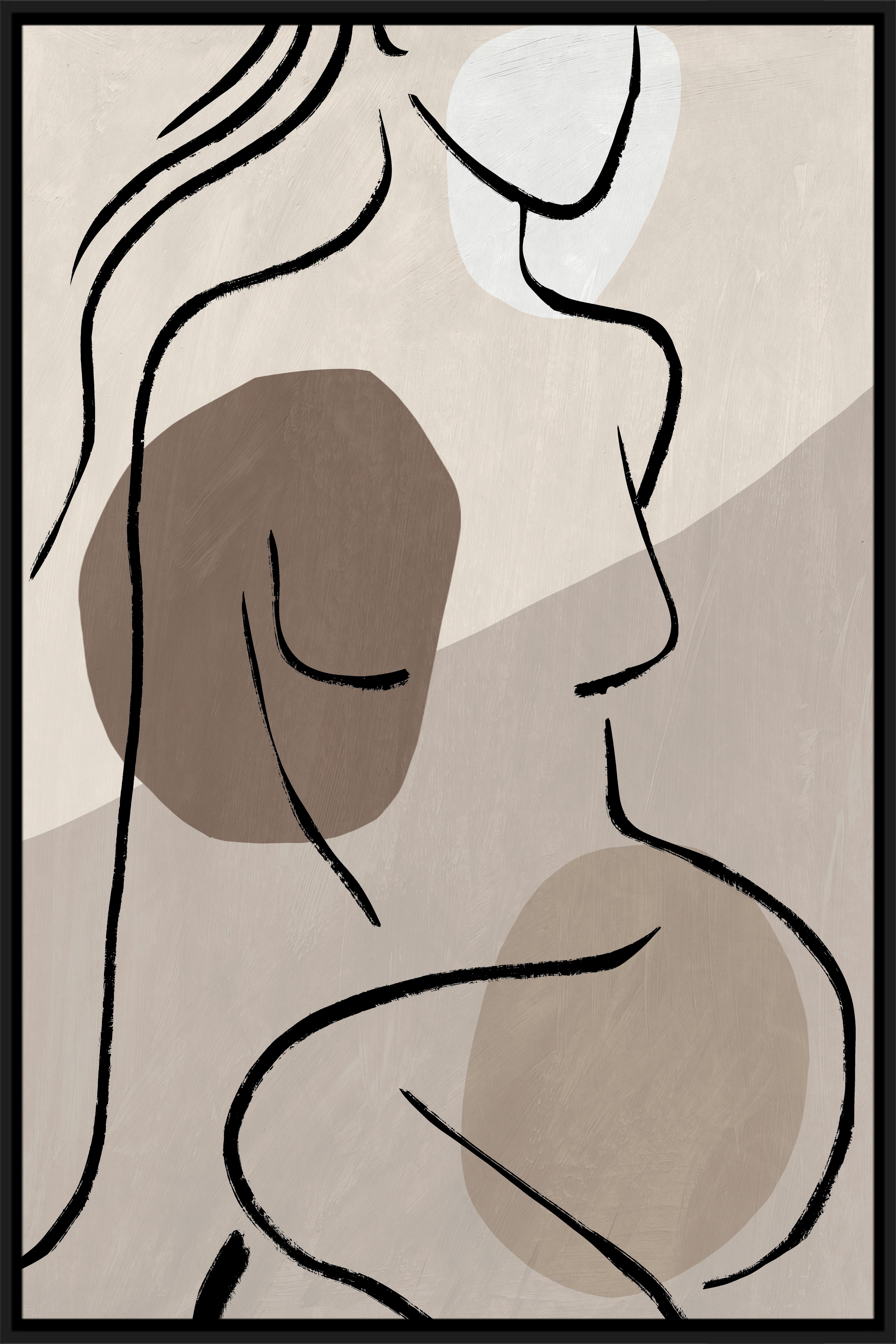 Keilrahmenbild Lotta ca. 60x90cm - Beige/Schwarz, MODERN, Holzwerkstoff/Kunststoff (60/90cm) - Premium Living