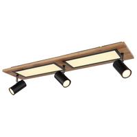 LED-Deckenleuchte Ulla in Natur/Schwarz max. 24 Watt - Opal/Schwarz, Design, Holzwerkstoff/Kunststoff (80/20/18cm) - Globo