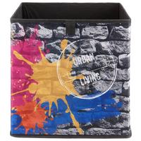 Aufbewahrungsbox Poppi mit Steindesign - Multicolor, Karton/Textil (32/32/32cm) - Based