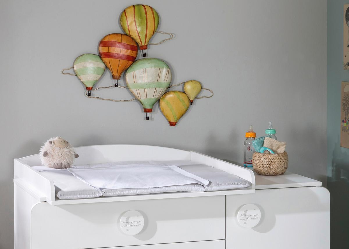 Pelenkázó Rátét Baby Cotton - fehér/szürke, Lifestyle, faalapú anyag/textil (82/13/74cm)
