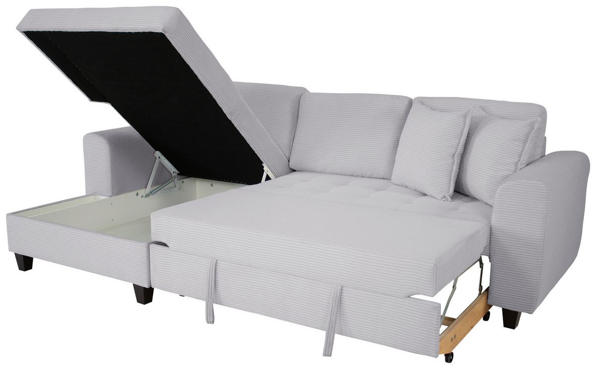 Kutna Garnitura Moritz - svijetlo siva, Trend, tekstil (155/265cm) - Modern Living