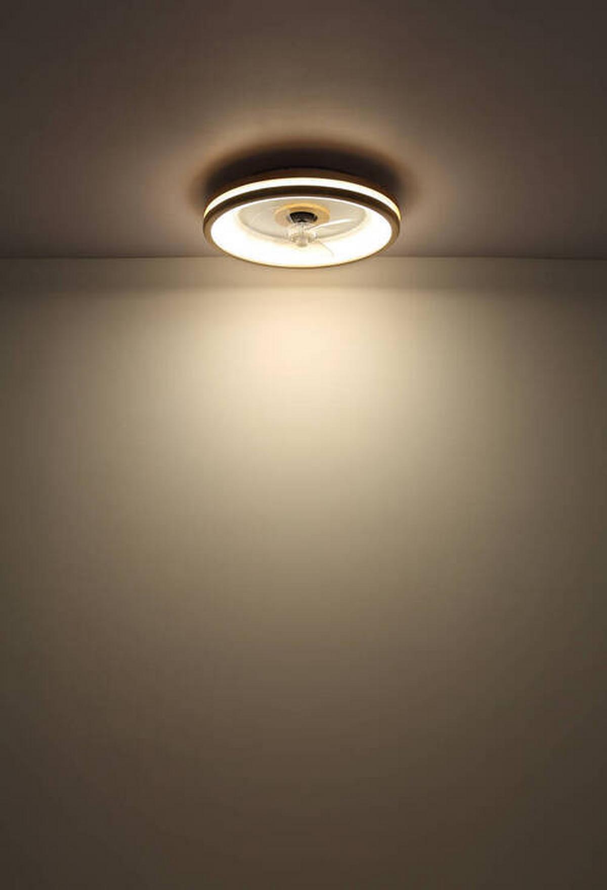 Mennyezeti Ventilátor 03650 - sötétbarna/áttetsző, Natur, műanyag/fém (50/12,5cm) - Globo