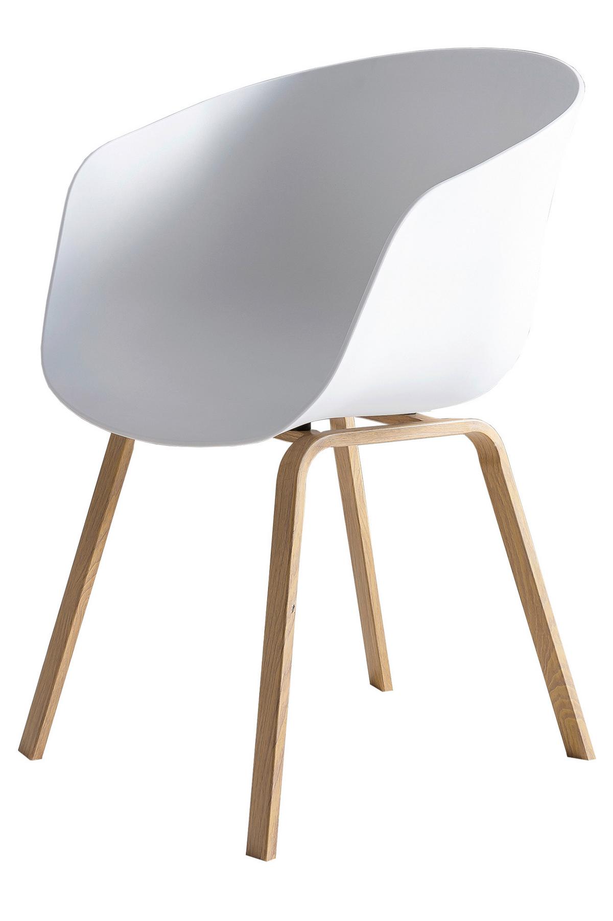 Set Naslanjačev Skandi, Bela, 2-Delni - bela/naravne barve, Moderno, kovina/umetna masa (54,5/77,5/54cm) - Livetastic