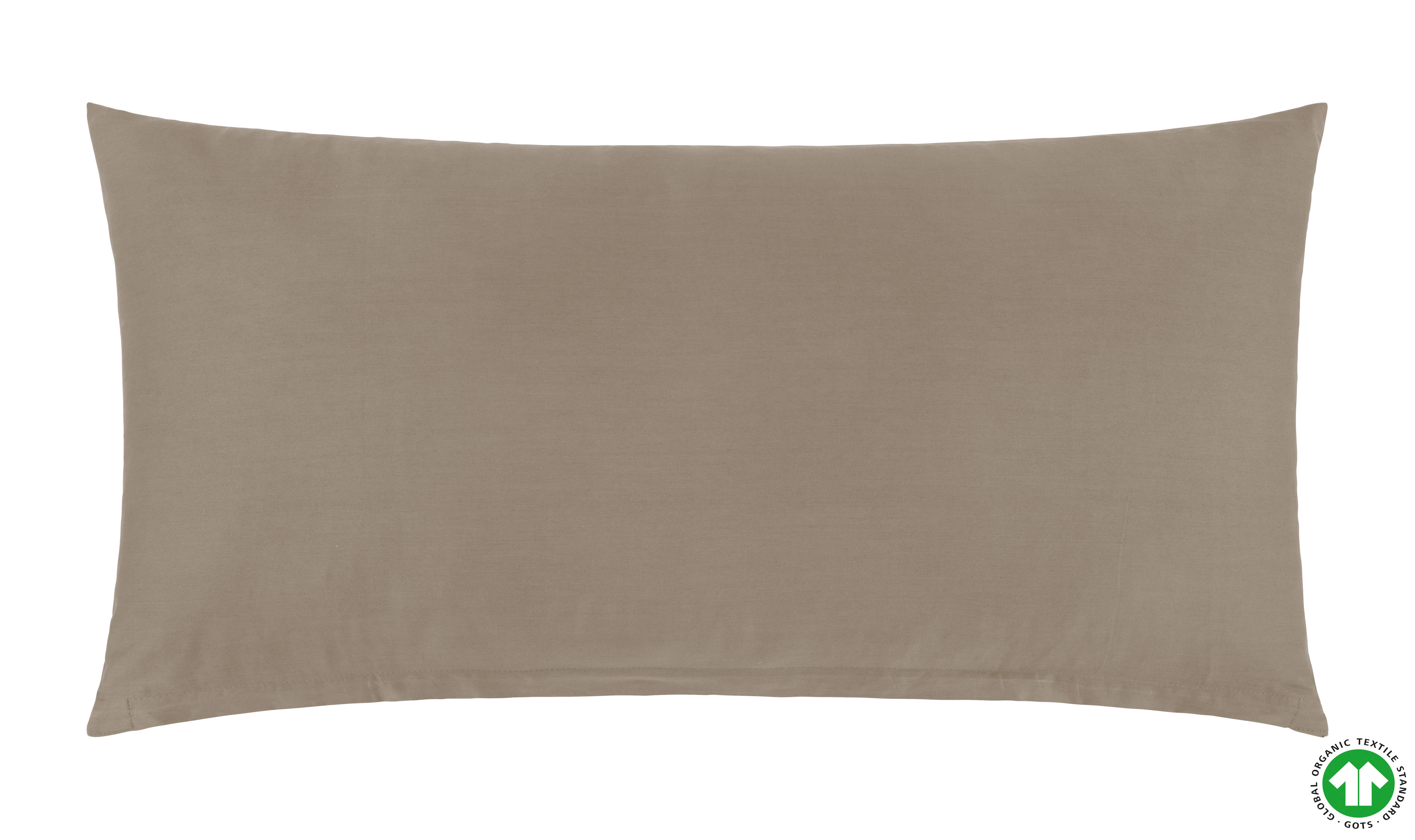 Kissenhülle Bio-Eva Uni in Taupe ca. 40x80cm - Taupe, Modern, Textil (40/80cm) - ecoTree