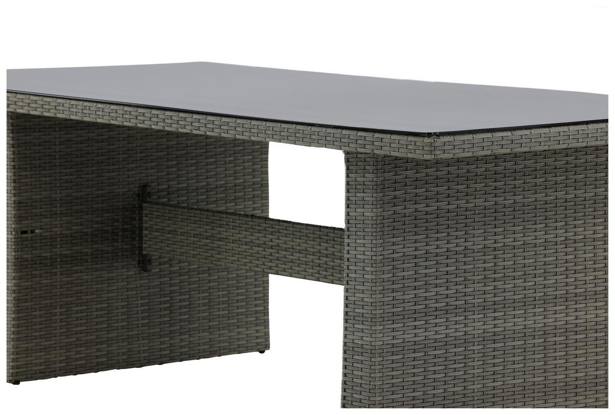 Gartentisch Padova ca. 200x100x74 cm Grau - Grau, KONVENTIONELL, Kunststoff (200/100/74cm) - Gardenson