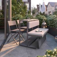 Loungeset Mario Grau Metall/Kunststoff Modular - Hellgrau/Grau, MODERN, Kunststoff/Textil (110/86,5/80cm) - Bessagi Garden