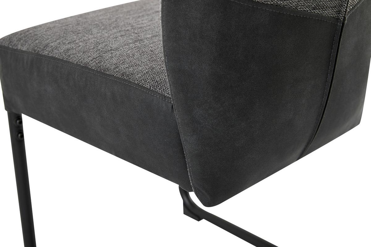Stuhlset PETER Anthrazit, Federkern - Anthrazit/Schwarz, MODERN, Metall (45/94/54cm) - MID.YOU