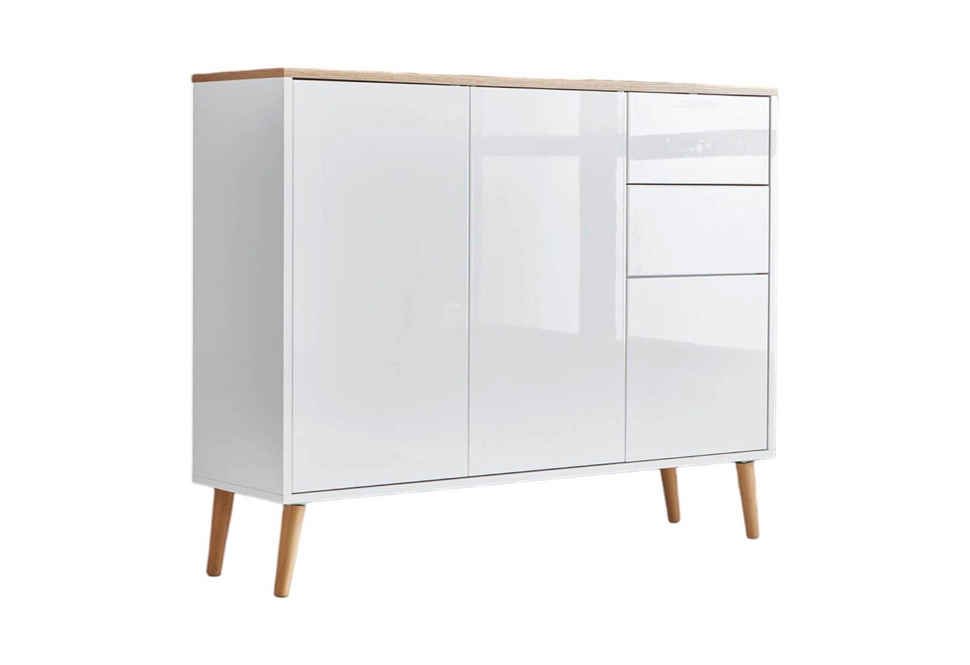 Kommode Mailand Typ 10 Weiß - Weiß Hochglanz/Weiß, MODERN, Holz/Holzwerkstoff (105,5/86/33cm) - MID.YOU