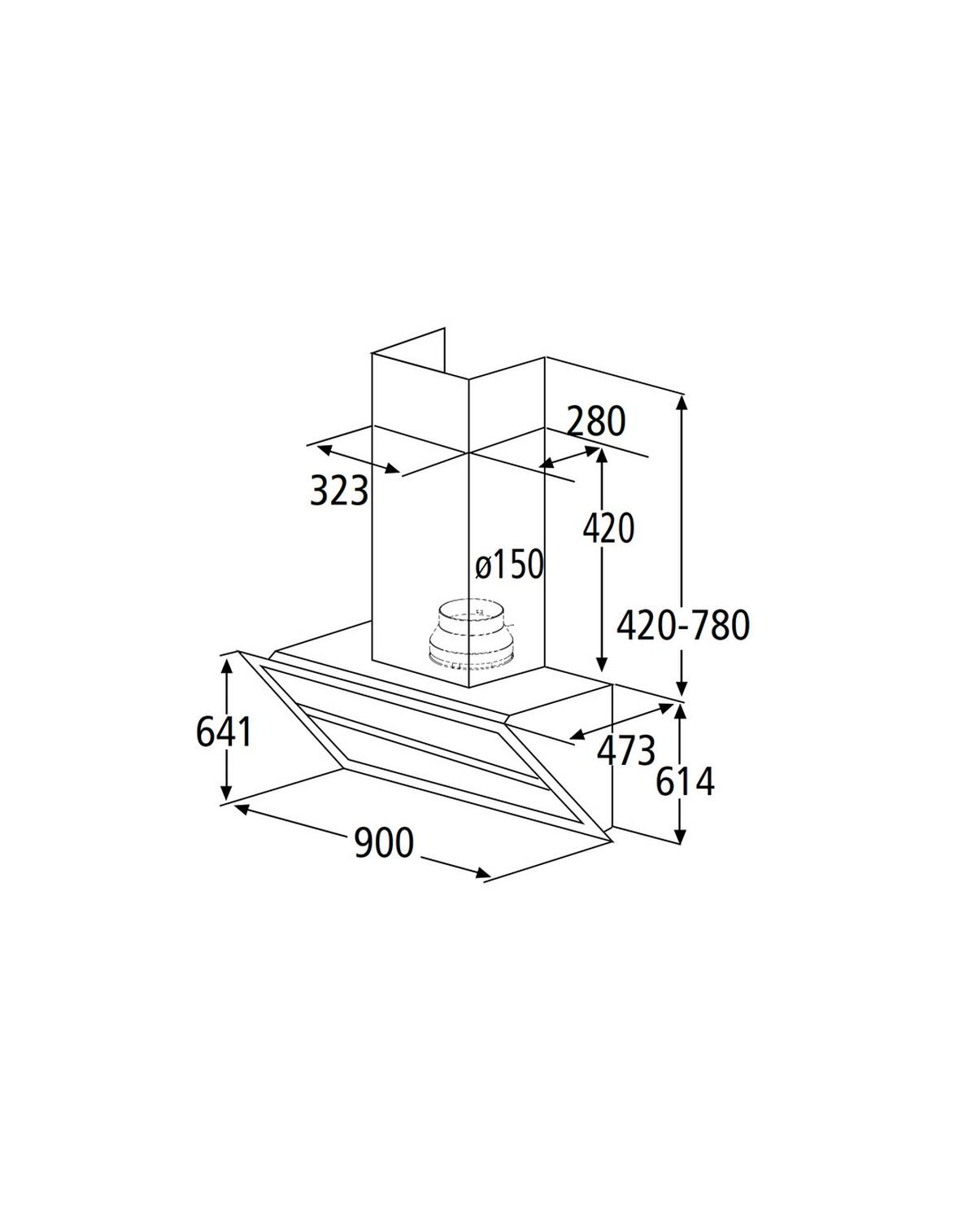 Dunstabzugshaube 9080BZ N Schwarz - Schwarz, Basics, Metall (90/139/48cm) - PKM