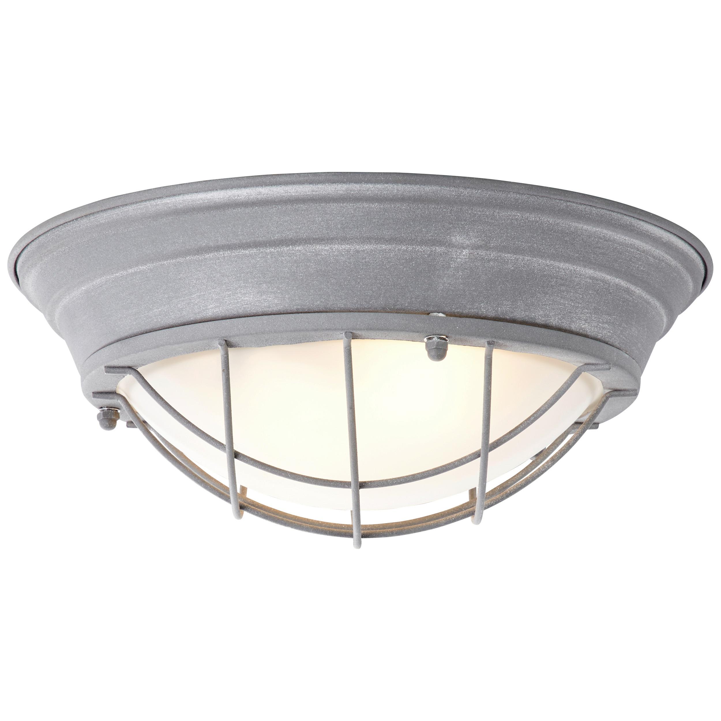 Deckenleuchte Typhoon Grau max. 2x30 Watt - Grau, KONVENTIONELL, Glas/Metall (34/14,5cm) - Brilliant
