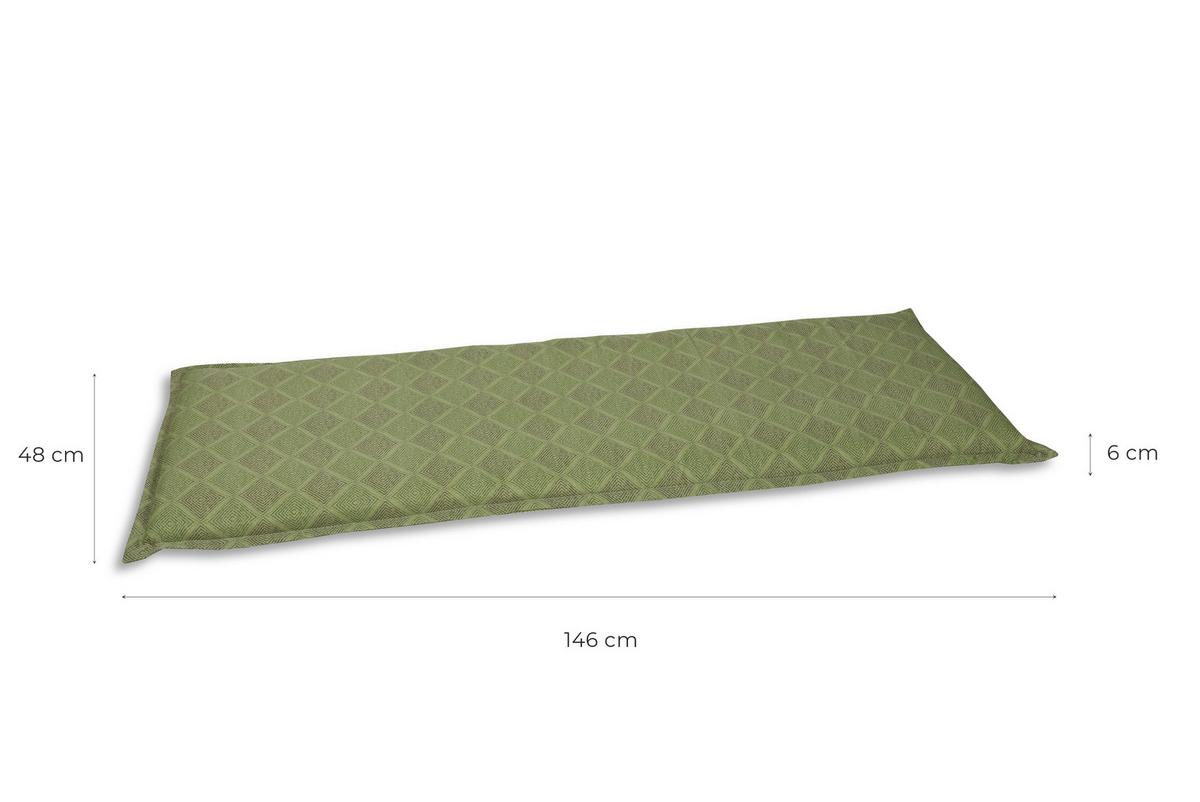 Bankauflage Grün ca. 146x6x48 cm - Grün, Basics, Textil (146/6/48cm)