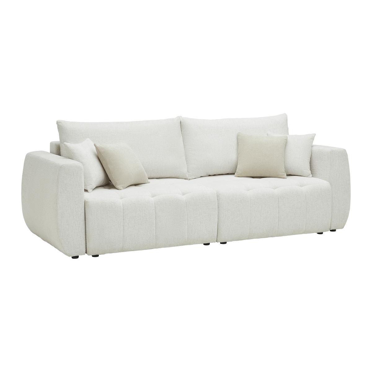 Schlafsofa Bologna Creme - Beige/Creme, Holz/Textil (245/74-90/104cm) - Mömax