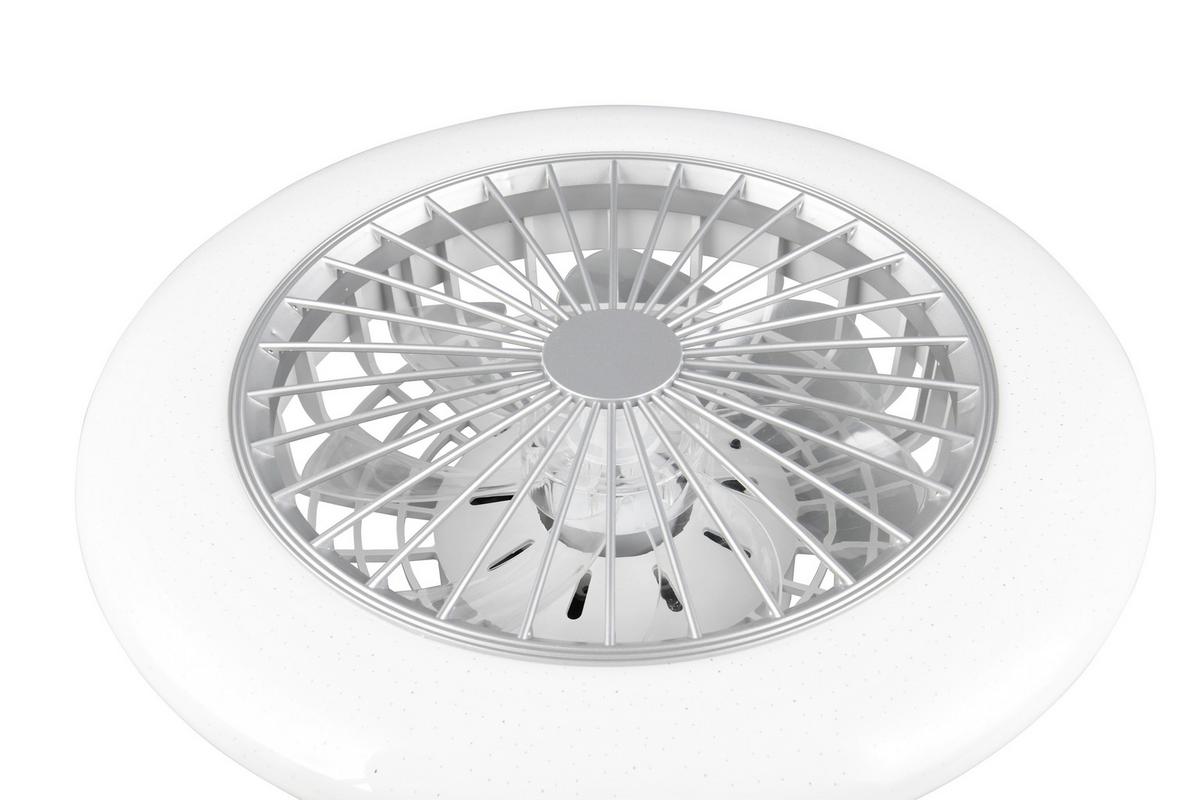 WENTYLATOR SUFITOWY R62522987 STRALSUND - kolor srebrny/biały, Konventionell, tworzywo sztuczne (49/16,5cm)