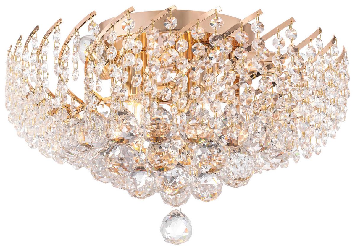 Kronleuchter Karolina Goldfarben max. 40 Watt - Goldfarben, Trend, Glas/Metall (41/21,5/41cm) - MAYTONI