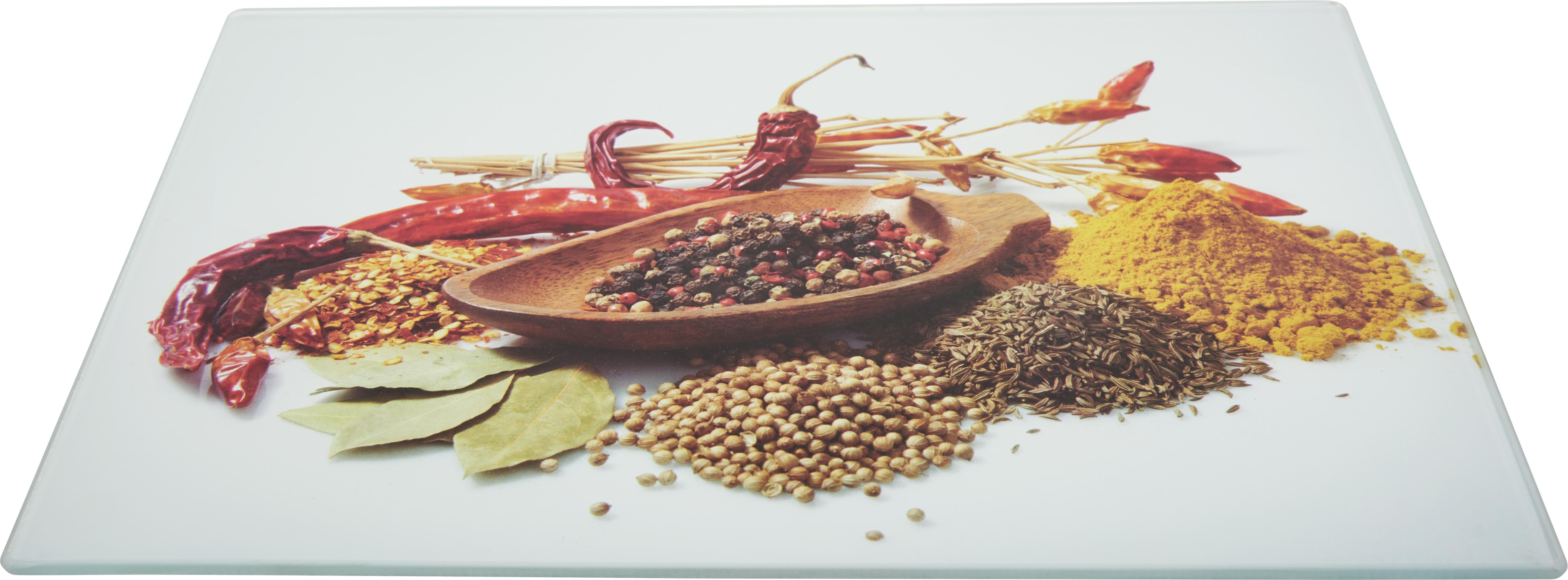 Schneidebrett Gewürze aus Glas - Klar, Glas (30/20/0,4cm) - Mömax modern living