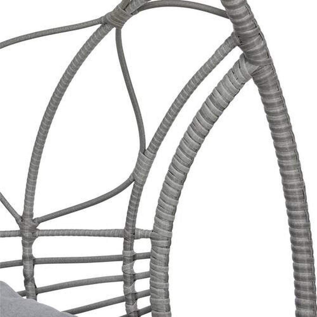 Hängesessel Romea Grau Metall/Kunststoff/Textil - Grau, MODERN, Kunststoff/Textil (120/196/105cm) - Bessagi Garden