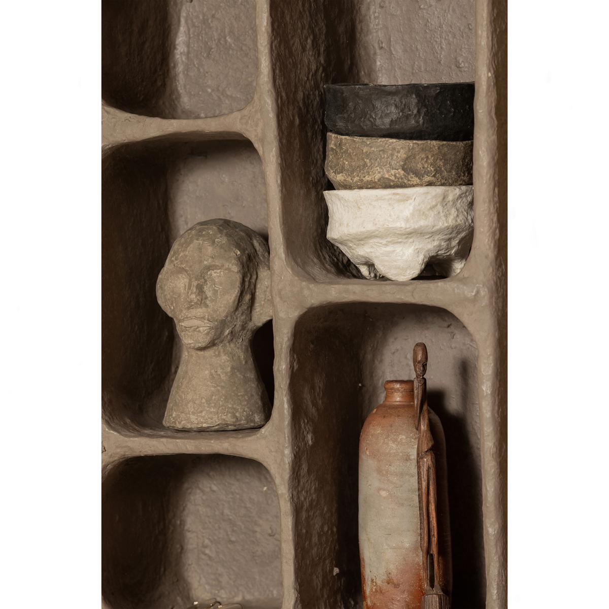 Wandregal Clay Grau - Grau, Design, Papier (45/70/23cm) - Livetastic