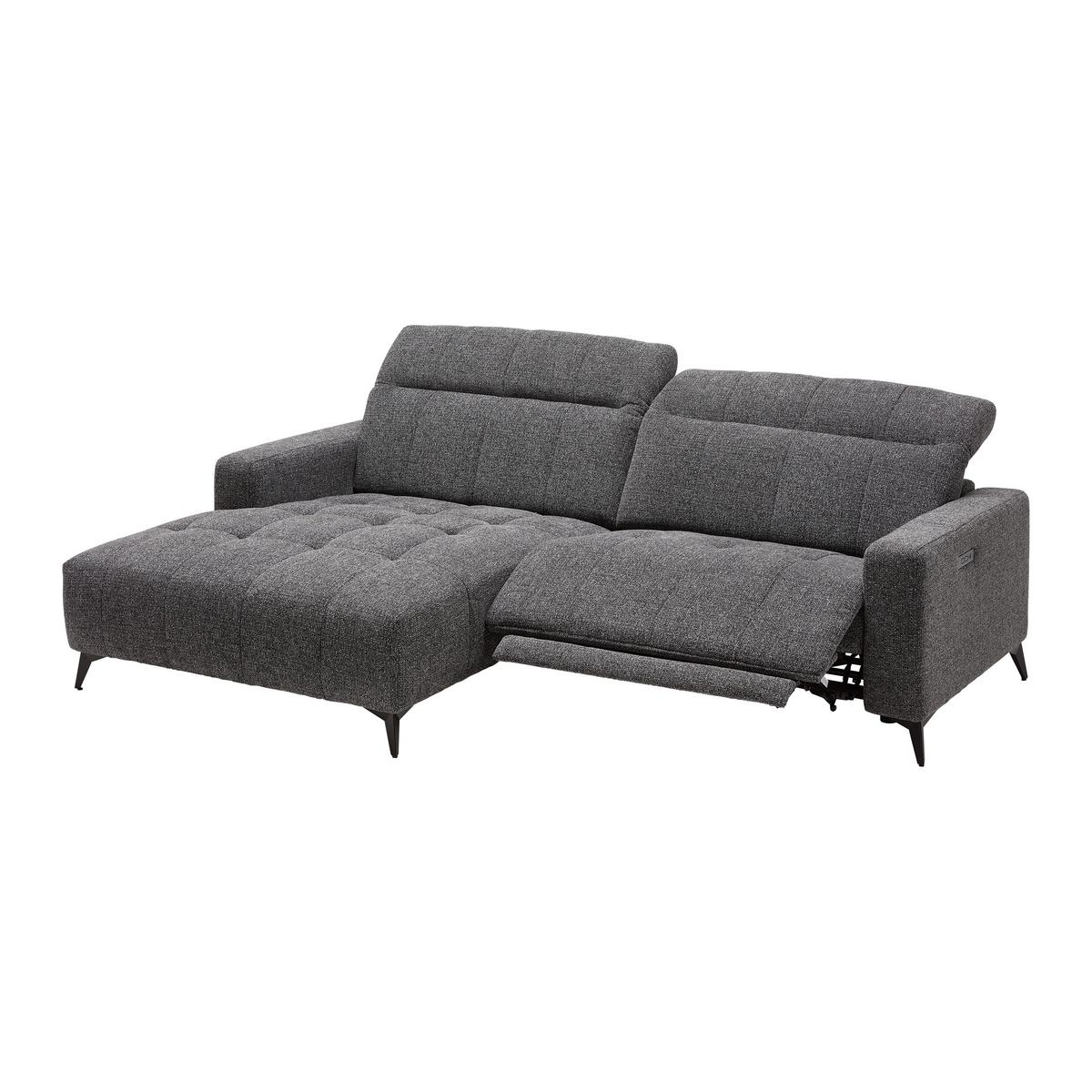 Wohnlandschaft Milano Graphitfarben - Graphitfarben/Schwarz, MODERN, Holz/Textil (127/127/82/105/109.5/ 177cm) - Based