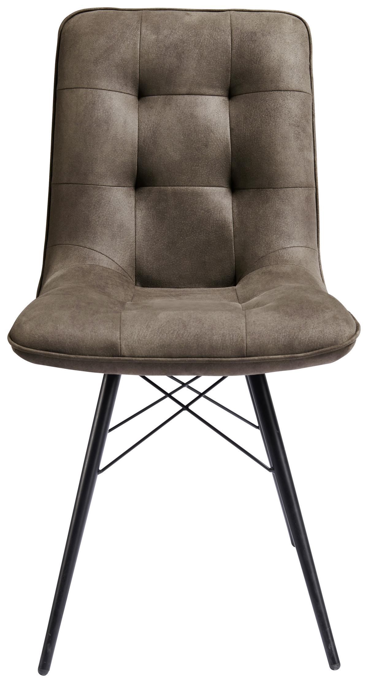 KRZESŁO KAROL -HOM IN- - czarny/brązowy, Design, metal/tkanina (48/88/62cm) - Hom`in