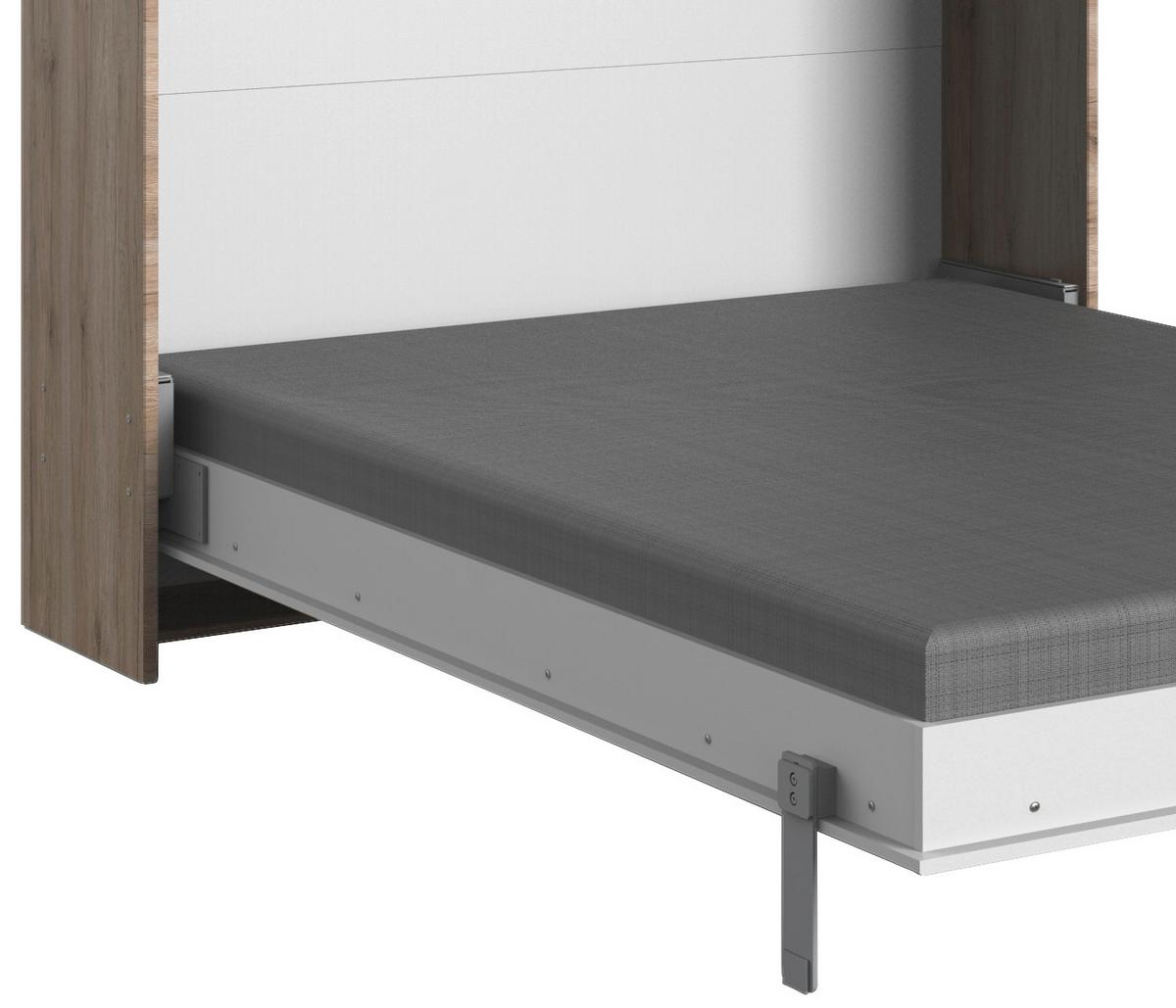 Klappbett Juist ca. 140x200 cm Weiß/Eiche - Eichefarben/Weiß, KONVENTIONELL, Holz/Holzwerkstoff (140/200cm) - MID.YOU