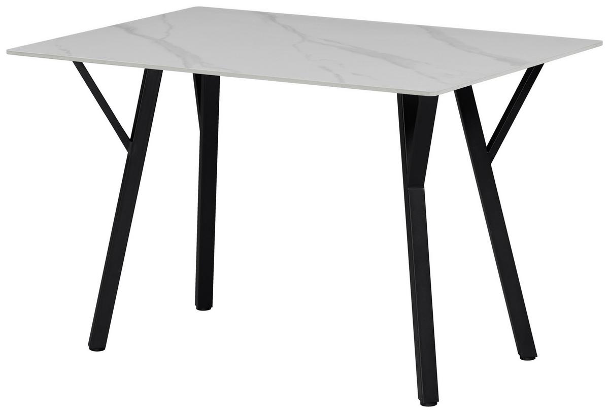 Jedilna Miza Timo, Keramika, 120x80 - črna/bela, Moderno, kovina/keramika (120/78/80cm)