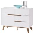 Kommode in Weiß/Eichefarben - Eichefarben/Weiß, MODERN, Holz/Holzwerkstoff (97/76/41cm) - Premium Living Kommode in Weiß/Eichefarben - Eichefarben/Weiß, MODERN, Holz/Holzwerkstoff (97/76/41cm) - Premium Living