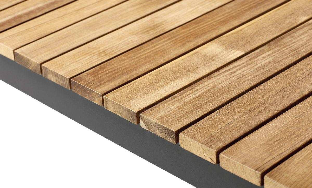 Gartentisch Mood Extreme Teakholz/Anthrazit rostfrei - Anthrazit/Teakfarben, KONVENTIONELL, Holz/Metall (167,5/100/74cm) - Gardenson