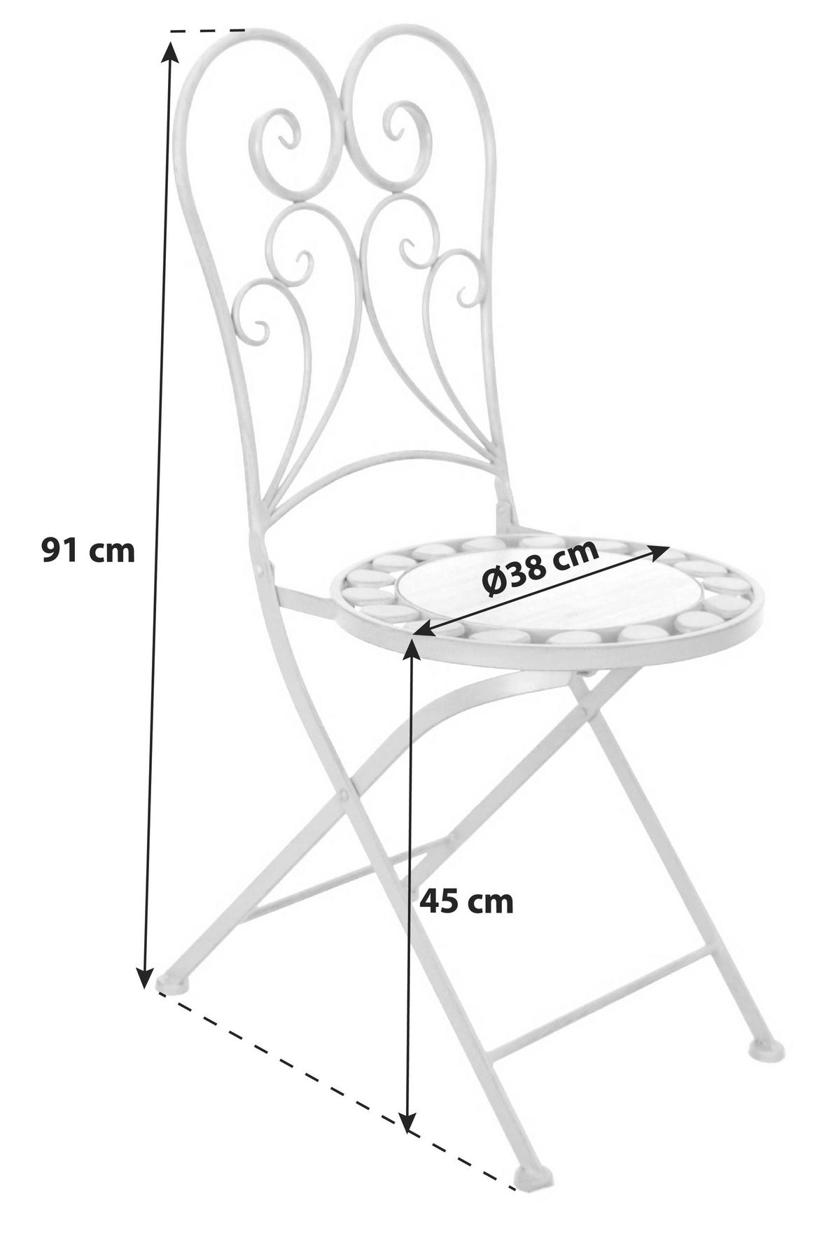 Gartenklappstuhl-Set 2er- Set Provence Grau - Anthrazit/Beige, Basics, Keramik/Metall (38/91/38cm) - Acamp