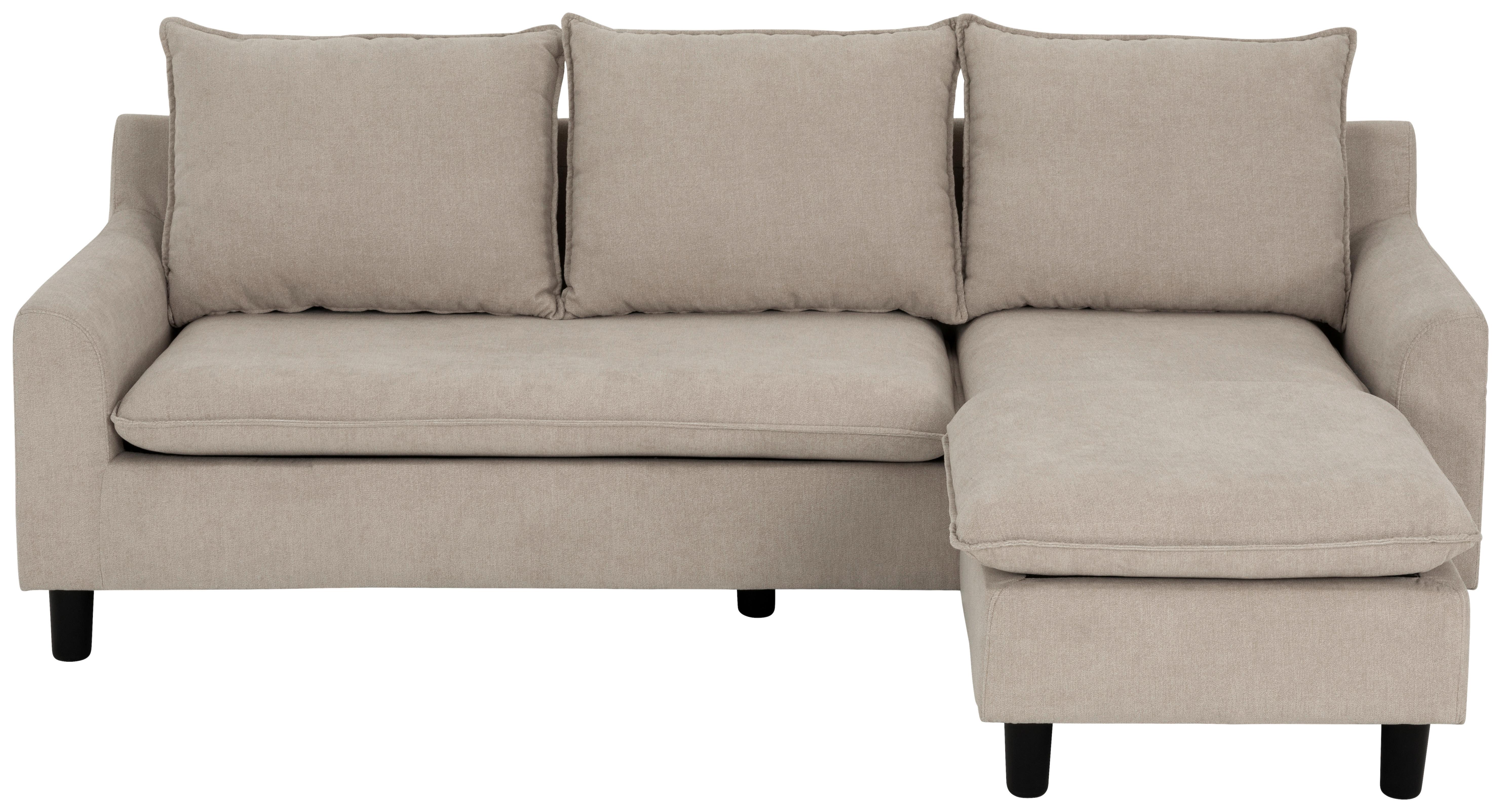 NAROŻNIK MILLY - beżowy/czarny, Modern, tworzywo sztuczne/tkanina (207/138cm) - P & B