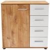 Komoda Katrin - bijela/boje hrasta, Konvencionalno, drvni materijal/plastika (81/83/41cm) - Based