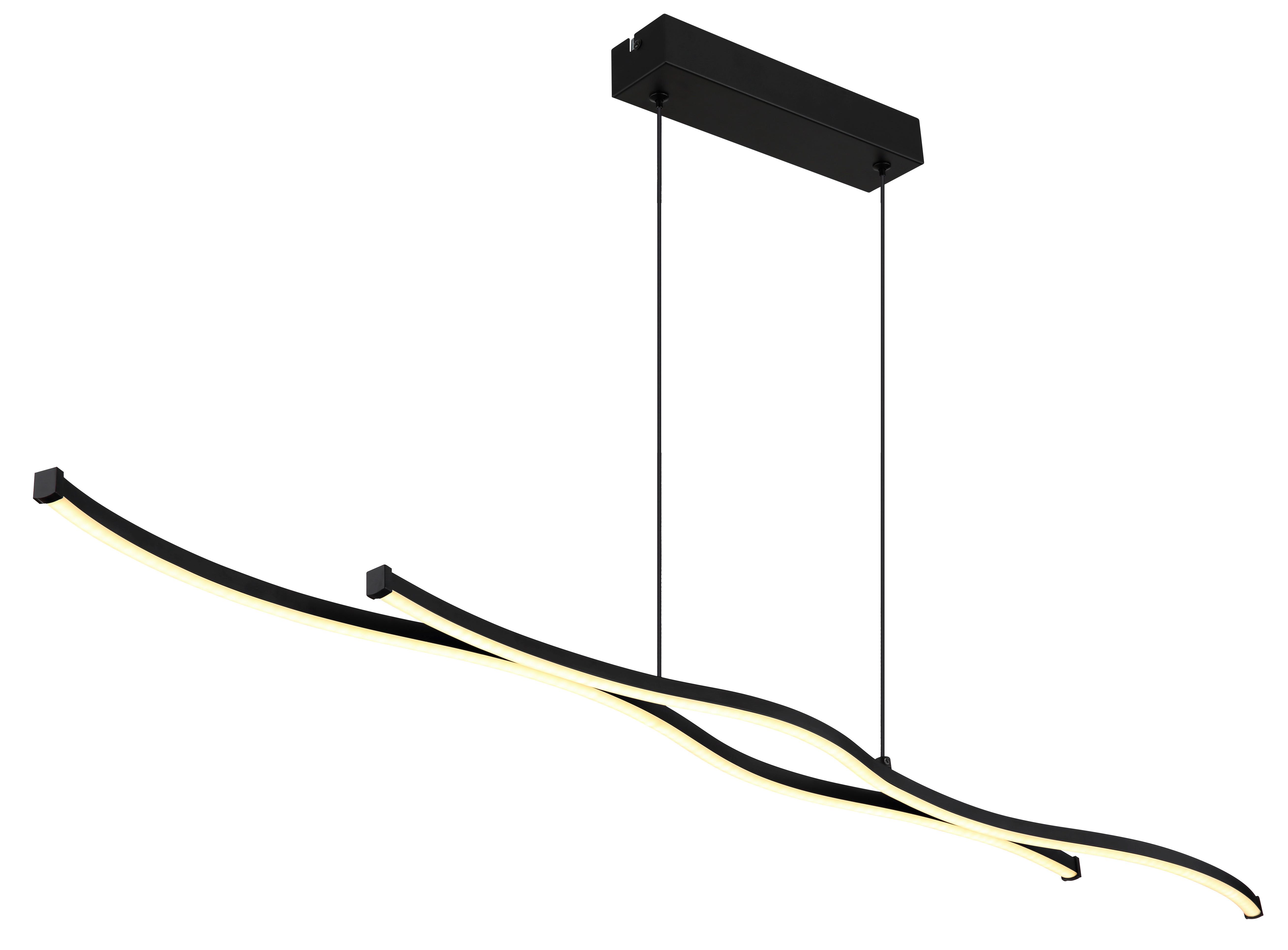 LED-HÄNGELEUCHTE 67336-30H - Opal/Schwarz, Design, Kunststoff/Metall (110,4/8,6/120cm) - Globo