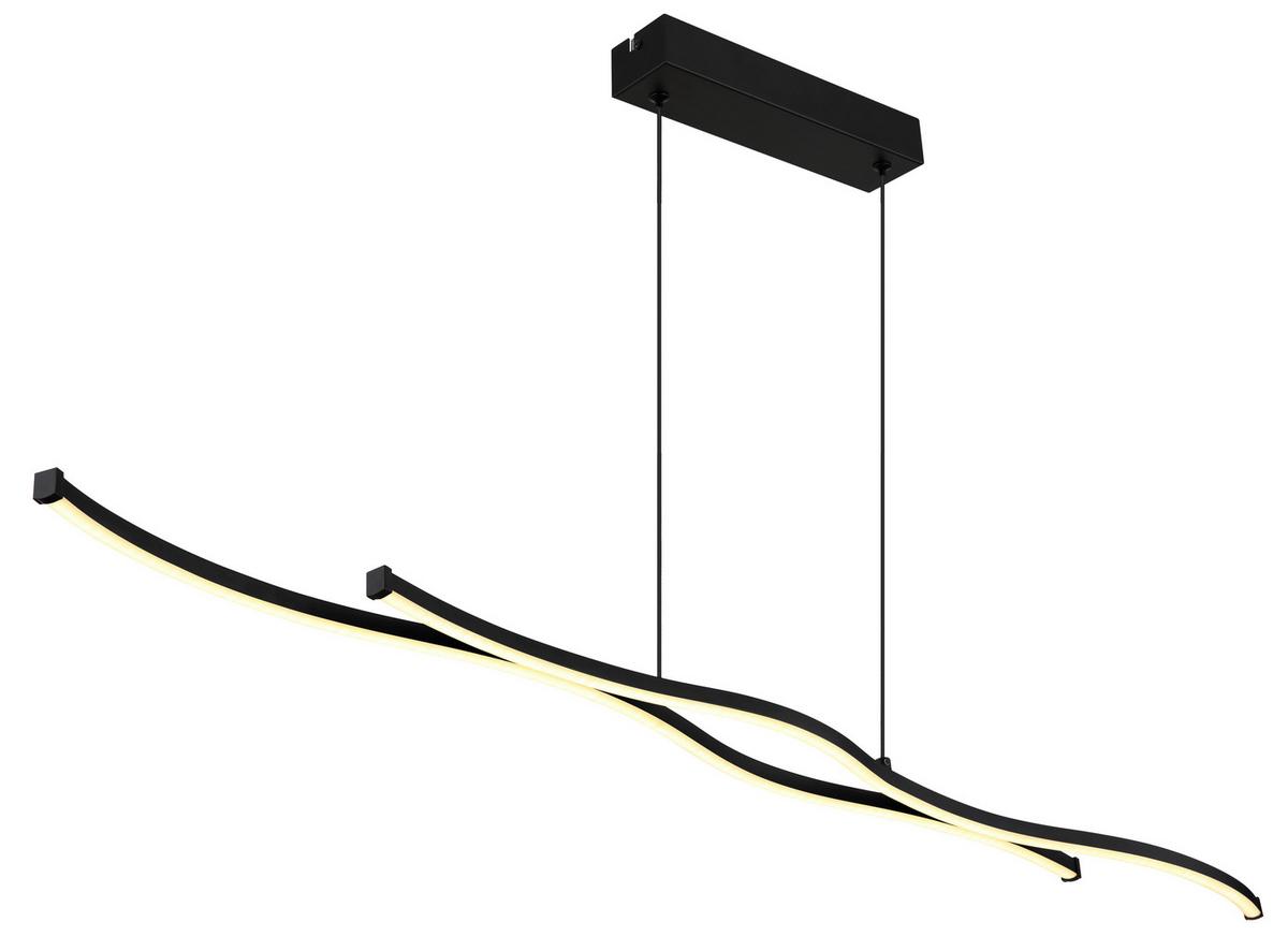 LED-HÄNGELEUCHTE 67336-30H - Opal/Schwarz, Design, Kunststoff/Metall (110,4/8,6/120cm) - Globo