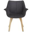 Stuhl in Anthrazit - Anthrazit/Naturfarben, LIFESTYLE, Holz/Textil (64/81/78cm) - ZANDIARA