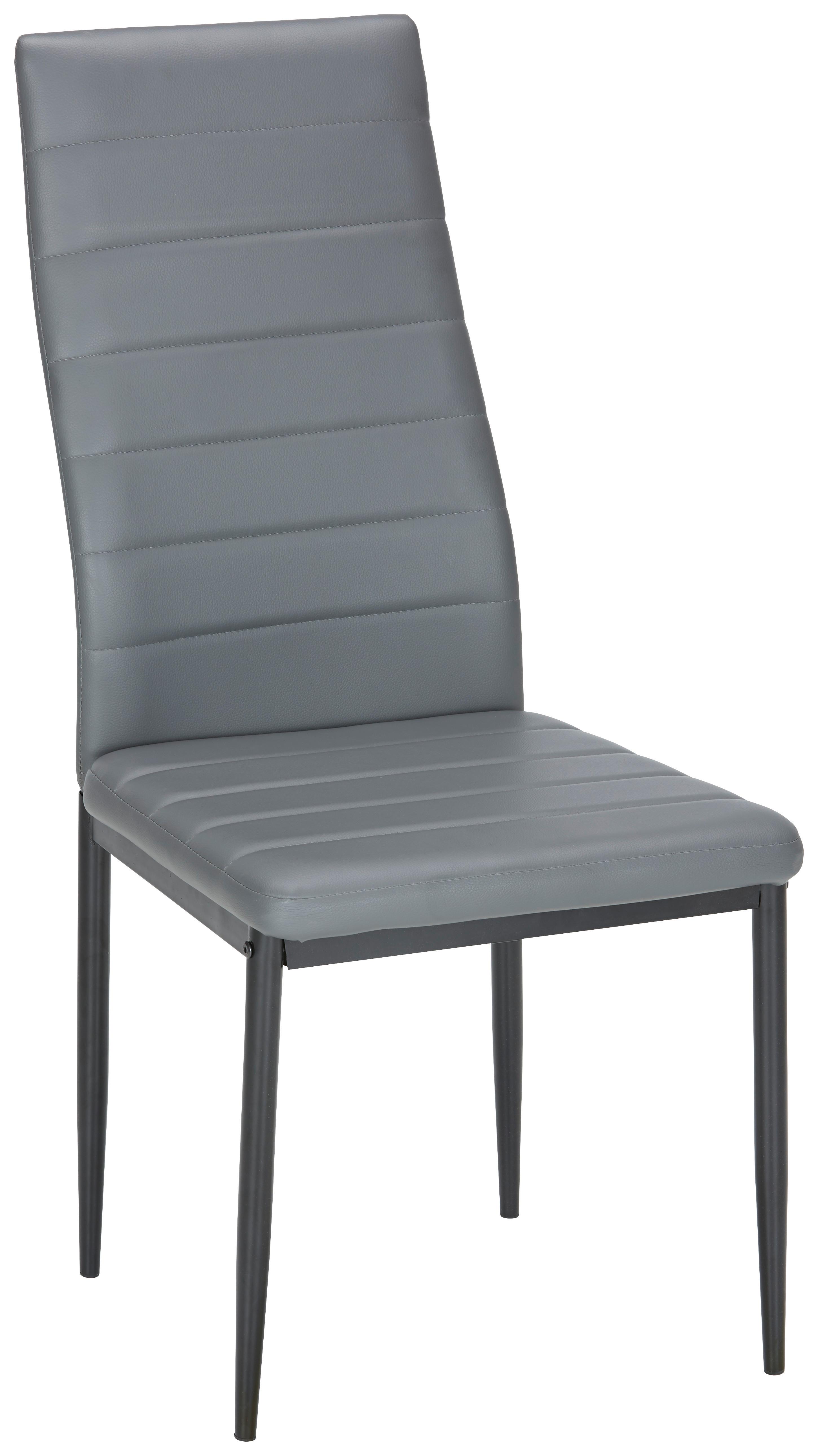Stuhl in Grau/Schwarz - Schwarz/Grau, MODERN, Textil/Metall (42/96/54cm) - Based