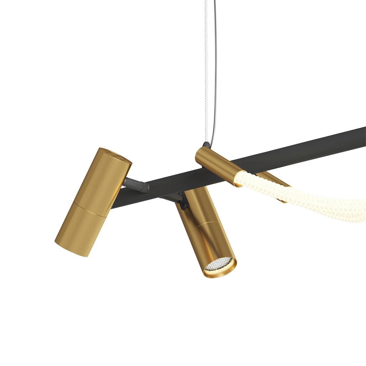PENDELLEUCHTE TAU - Goldfarben/Schwarz, Basics, Kunststoff/Metall (18/150/140cm) - MAYTONI