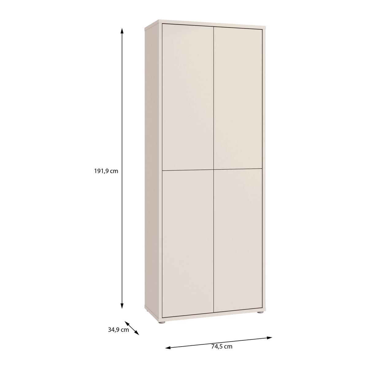 Dulap pentru pantofi ALICE SPRINGS - nisipiu, Modern, material pe bază de lemn (74,5/191,9/34,9cm) - Modern Living