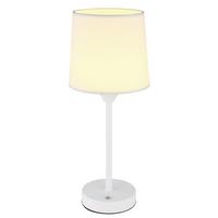 AKKU-TISCHLEUCHTE 21008W - Weiss, Konventionell, Kunststoff/Textil (14/35cm) - Globo